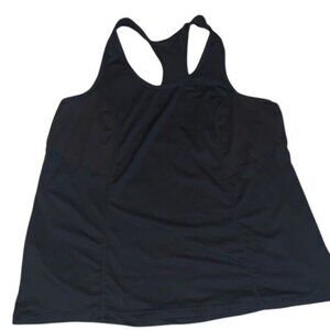Xersion Essential Performance Tank Top Womens L Black Polyester/Spandex Racerbac